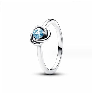 925 Silver December Ring Crystal Women's Jewelry Gift