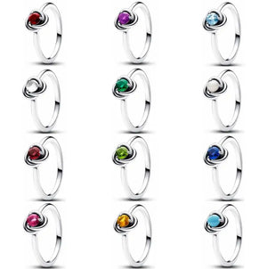 925 Silver December Ring Crystal Women's Jewelry Gift