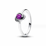 925 Silver Zircon Cut December Ring With Crystal