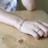 925 Silver Round Beads Bracelet Women