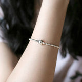 925 Silver Round Beads Bracelet Women