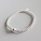 925 Silver Round Beads Bracelet Women