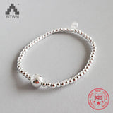 925 Silver Round Beads Bracelet Women