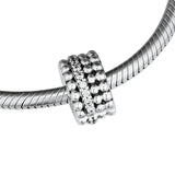 925 Silver Beaded Brilliance Clip Crystal Charm Bracelet DIY