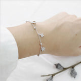 925 Silver Lucky Charm Bracelet with Four Leaf Clover Crown