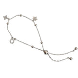 925 Silver Lucky Charm Bracelet with Four Leaf Clover Crown