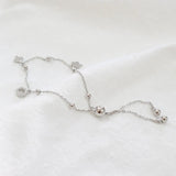925 Silver Lucky Charm Bracelet with Four Leaf Clover Crown