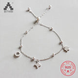 925 Silver Lucky Charm Bracelet with Four Leaf Clover Crown