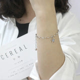 925 Silver 5-pointed Star Charm Bracelet Women