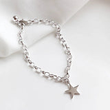 925 Silver 5-pointed Star Charm Bracelet Women