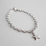 925 Silver 5-pointed Star Charm Bracelet Women