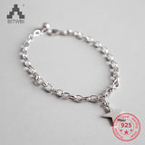 925 Silver 5-pointed Star Charm Bracelet Women