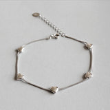 925 Silver Heart Charm Bracelet Jewelry for Women