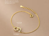925 Silver Interlocked Circle & Square CZ Bracelet