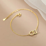 925 Silver Interlocked Circle & Square CZ Bracelet