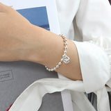 925 Silver Lovely Smile Face Charm Bracelets for Kids