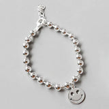925 Silver Lovely Smile Face Charm Bracelets for Kids