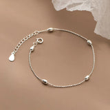 925 Sterling Silver Olive Bead Chain Bracelet C-S4712