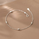 925 Sterling Silver Olive Bead Chain Bracelet C-S4712