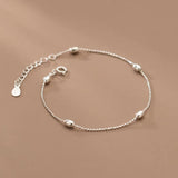 925 Sterling Silver Olive Bead Chain Bracelet C-S4712