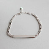 925 Silver Punk Geometric Charm Bracelet for Women
