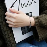 925 Silver Punk Geometric Charm Bracelet for Women