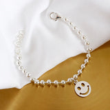 925 Silver Sunshine Smiley Face Charm Bracelet for Kids