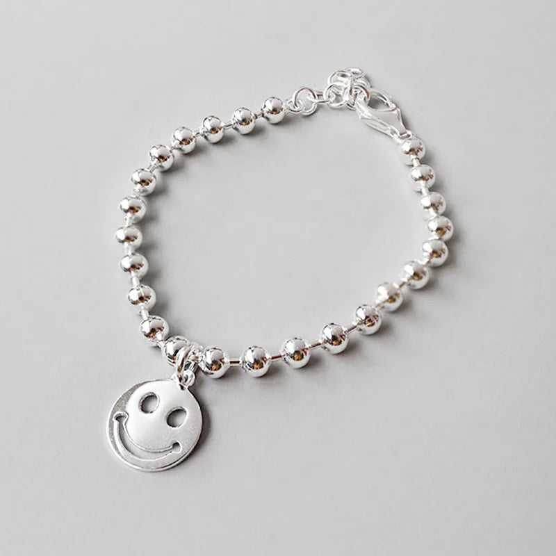 925 Silver Sunshine Smiley Face Charm Bracelet for Kids