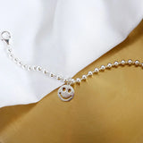 925 Silver Sunshine Smiley Face Charm Bracelet for Kids
