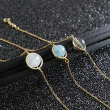 925 Silver Gray Moonstone Charm Bracelet for Women