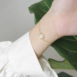 925 Silver Gray Moonstone Charm Bracelet for Women