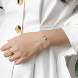 925 Silver Gray Moonstone Charm Bracelet for Women