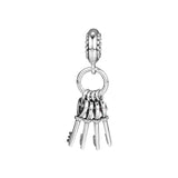 925 Silver Keys of Love Dangle Beads Charms for Bracelet