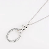925 Silver Knotted Heart Pendant Necklace for Women