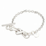 925 Silver Knotted Heart T-clasp Bracelet Bangle for DIY Jewelry