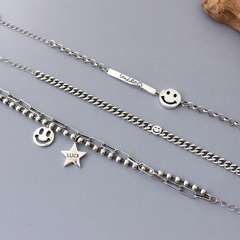 925 Silver Vintage Geometric Bracelets for Wedding