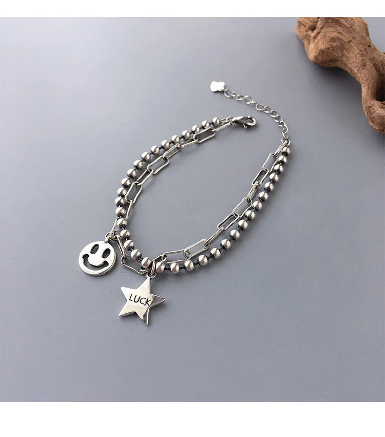 925 Silver Vintage Geometric Bracelets for Wedding