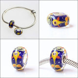 925 Silver 3D Colorful Goldfish Flowers Charm Bead for Bracelet