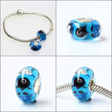 925 Silver 3D Colorful Goldfish Flowers Charm Bead for Bracelet