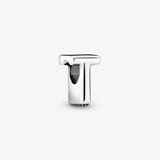 925 Silver Letter T Alphabet Charm for Bracelet DIY