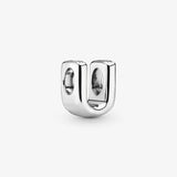 925 Silver U Alphabet Charms for Bracelet DIY Beads