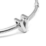 925 Silver Letter V Alphabet Charm for Bracelet DIY Beads