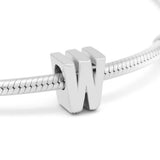 925 Silver Letter W Alphabet Charm for Bracelet Jewelry Making