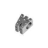 925 Silver Letter W Alphabet Charm for Bracelet Jewelry Making