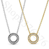 925 Sterling Silver Logo Pav? Circle Collier Necklace for Women