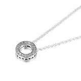 925 Sterling Silver Logo Pav? Circle Collier Necklace for Women