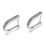 925 Silver Logo U-shaped Hoop Earrings, DIY Jewelry