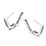 925 Sterling Silver U-shaped Hoop Earrings Women Gift DIY Jewelry