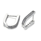 925 Sterling Silver U-shaped Hoop Earrings Women Gift DIY Jewelry