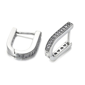 925 Silver Logo U-shaped Hoop Earrings, DIY Jewelry